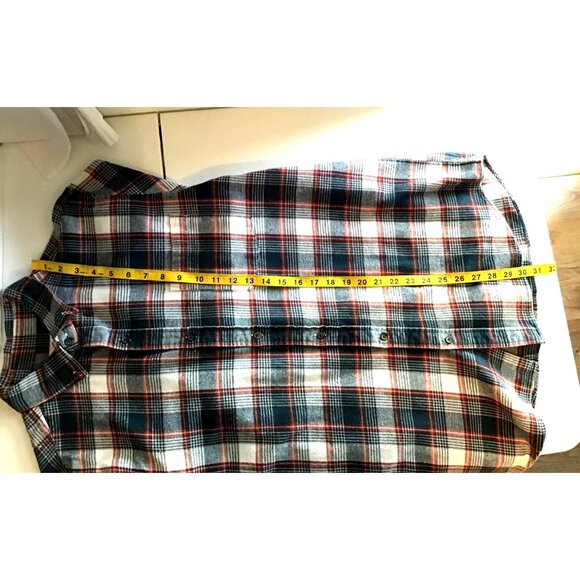 ST. JOHN'S BAY - MEN CHECKED 100% COTTON FLANNEL SHIRT SIZE LARGE - Picture 6 of 6